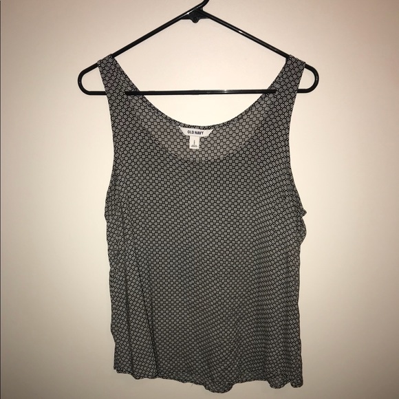 Old Navy Tops - Old Navy Patterned Black White Tank Blouse